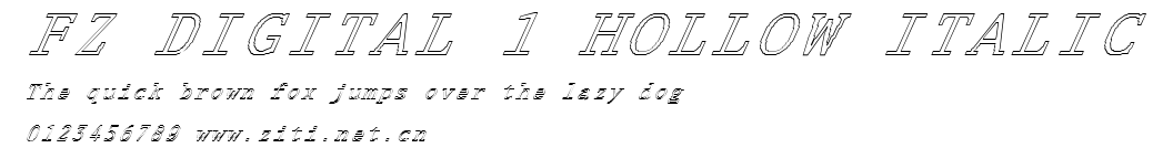 FZ DIGITAL 1 HOLLOW ITALIC.ttf字體轉換器圖片
