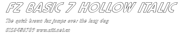 FZ BASIC 7 HOLLOW ITALIC.ttf字體轉換器圖片