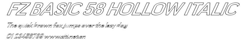 FZ BASIC 58 HOLLOW ITALIC.ttf字體轉換器圖片