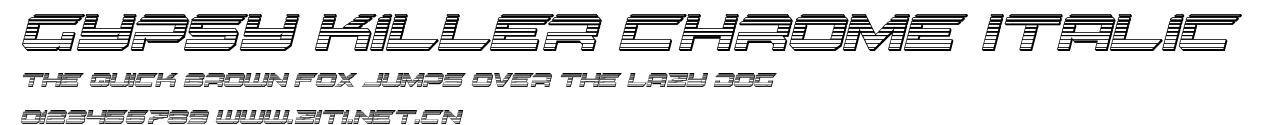 Gypsy Killer Chrome Italic.ttf字體轉換器圖片