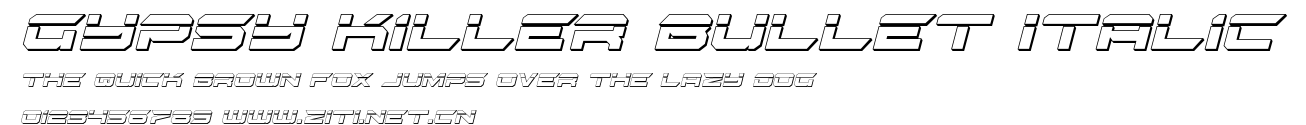 Gypsy Killer Bullet Italic.ttf字體轉換器圖片