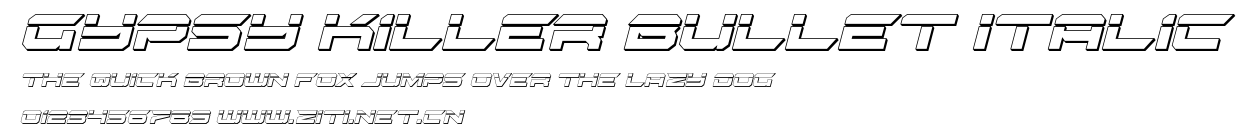 Gypsy Killer Bullet Italic.ttf字體轉換器圖片