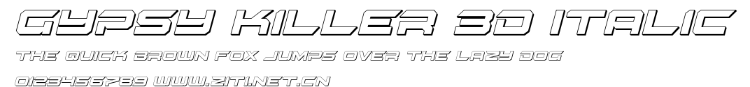 Gypsy Killer 3D Italic.ttf字體轉換器圖片