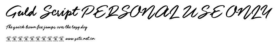 Guld Script PERSONAL USE ONLY.ttf字體轉換器圖片