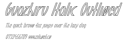 Guazhiru Italic Outlined.otf字體轉換器圖片