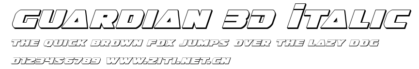 Guardian 3D Italic.ttf字體轉換器圖片