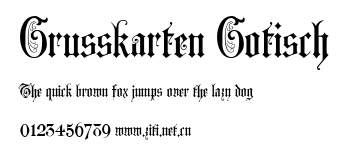 Grusskarten Gotisch.ttf字體轉換器圖片