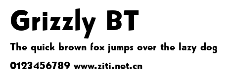 Grizzly BT.ttf字體轉換器圖片