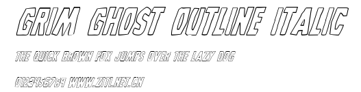 Grim Ghost Outline Italic.ttf字體轉換器圖片