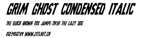Grim Ghost Condensed Italic.ttf字體轉換器圖片