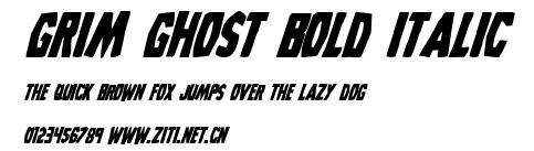 Grim Ghost Bold Italic.ttf字體轉換器圖片