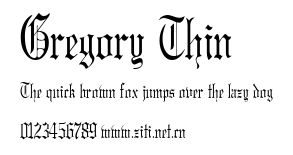 Gregory Thin.ttf字體轉換器圖片