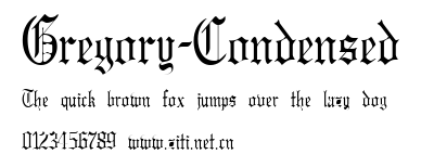 Gregory-Condensed.ttf字體轉換器圖片