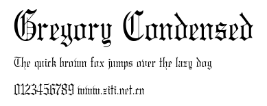 Gregory Condensed.ttf字體轉換器圖片