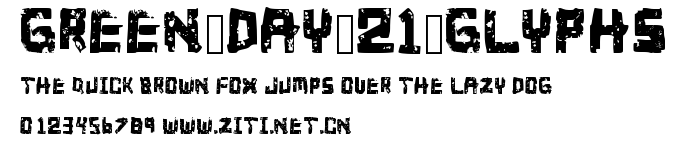 Green_Day_21_Glyphs.ttf字體轉換器圖片