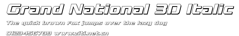 Grand National 3D Italic.ttf字體轉換器圖片
