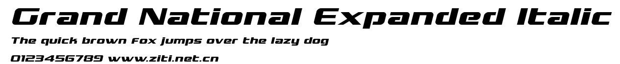 Grand National Expanded Italic.ttf字體轉換器圖片