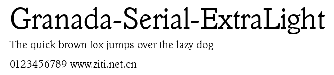 Granada-Serial-ExtraLight.ttf字體轉換器圖片