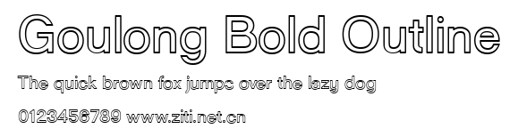 Goulong Bold Outline.ttf字體轉換器圖片
