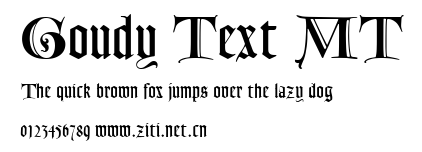 Goudy Text MT.ttf字體轉換器圖片