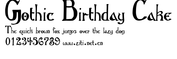 Gothic Birthday Cake.otf字體轉換器圖片