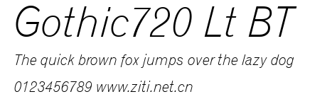 Gothic720 Lt BT.ttf字體轉換器圖片