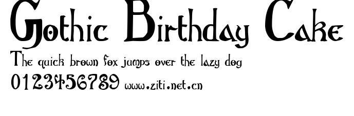 Gothic Birthday Cake.ttf字體轉換器圖片