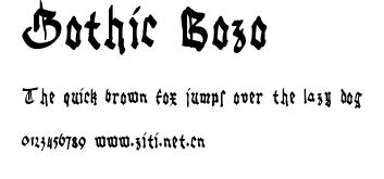 Gothic Bozo.ttf字體轉換器圖片