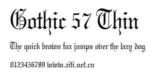Gothic 57 Thin.ttf字體轉換器圖片