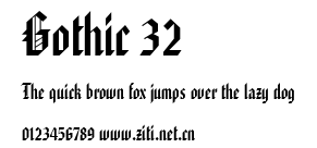 Gothic 32.ttf字體轉換器圖片