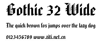 Gothic 32 Wide.ttf字體轉換器圖片