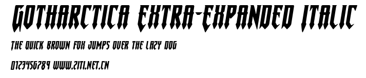 Gotharctica Extra-Expanded Italic.ttf字體轉換器圖片