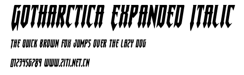 Gotharctica Expanded Italic.ttf字體轉換器圖片