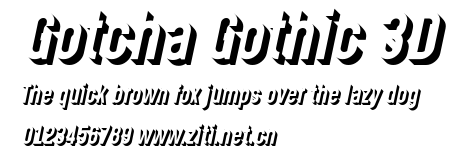 Gotcha Gothic 3D.ttf字體轉換器圖片