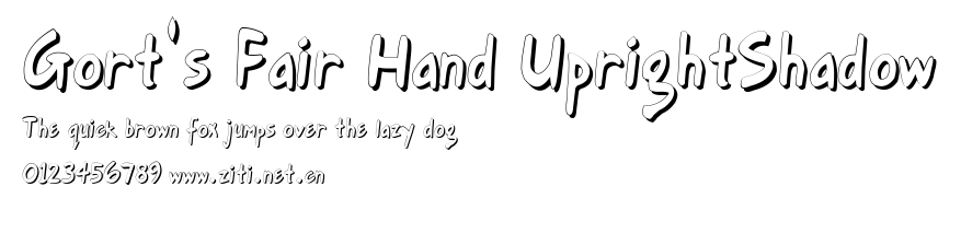Gort's Fair Hand UprightShadow.ttf字體轉換器圖片