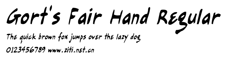 Gort's Fair Hand Regular.ttf字體轉換器圖片