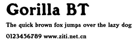 Gorilla BT.ttf字體轉換器圖片
