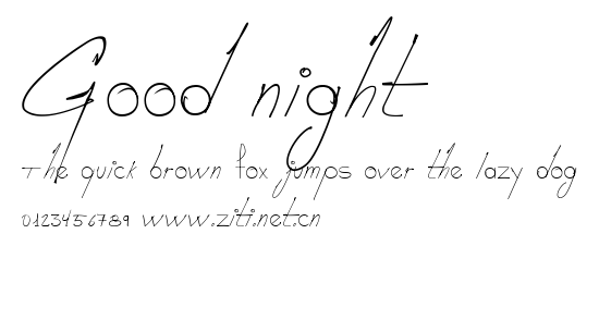 Good night.ttf字體轉換器圖片