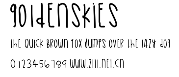 GoldenSkies.ttf字體轉換器圖片