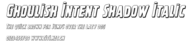 Ghoulish Intent Shadow Italic.ttf字體轉換器圖片