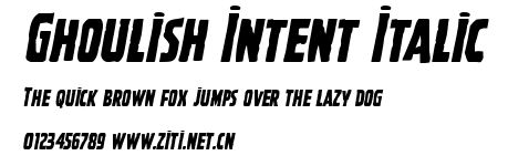 Ghoulish Intent Italic.ttf字體轉換器圖片