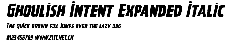 Ghoulish Intent Expanded Italic.ttf字體轉換器圖片