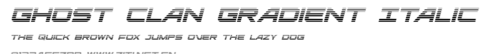Ghost Clan Gradient Italic.ttf字體轉換器圖片