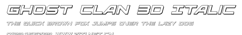 Ghost Clan 3D Italic.ttf字體轉換器圖片