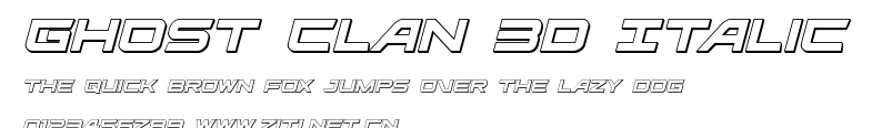 Ghost Clan 3D Italic.ttf字體轉換器圖片