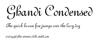 Ghandi Condensed.ttf字體轉換器圖片
