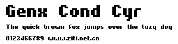 Genx Cond Cyr.ttf字體轉換器圖片