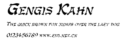 Gengis Kahn.ttf字體轉換器圖片