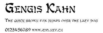 Gengis Kahn.ttf字體轉換器圖片