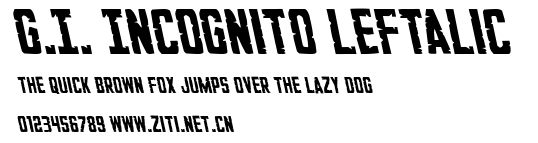 G.I. Incognito Leftalic.ttf字體轉換器圖片